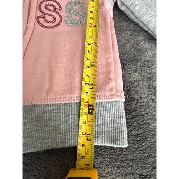 Charming girls pink and Grey princess Hoodie with sparkles - Picture 5 of 10